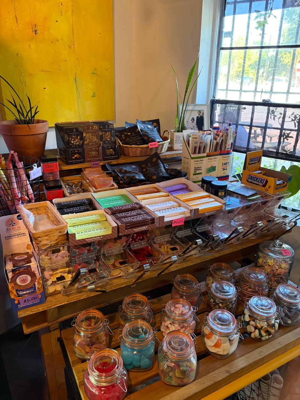 Loose candy and imports at the counter